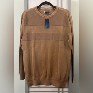 NWT Club Room Medium Men's Macy's Textured Cotton Sweater Tan Neutral Casual